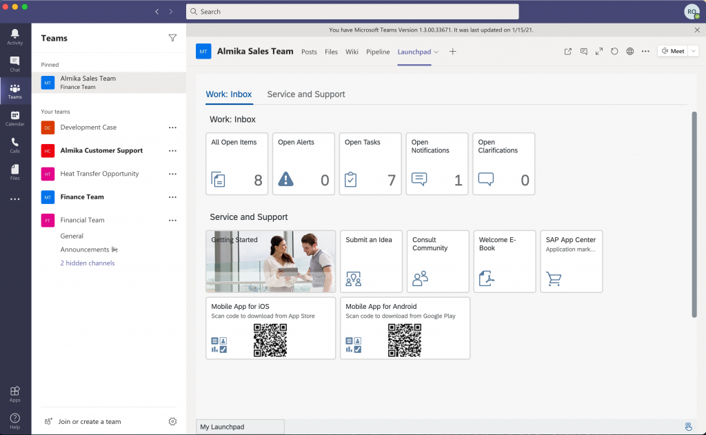 MS Teams & SAP Business ByDesign