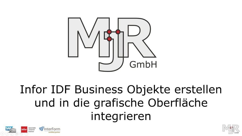 Infor IDF - Business Objekte anlegen und integrieren Thumbnail