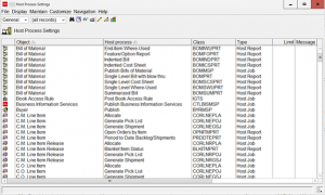 report objects infor XA