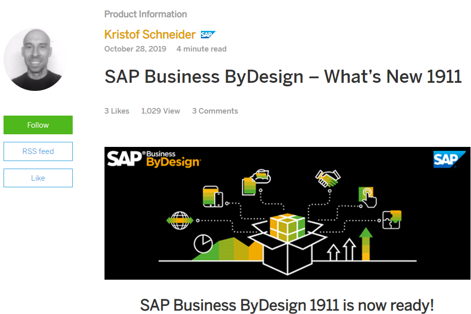 SAP Business ByDesign 1911 Artikel