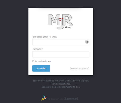 zammad login mjr